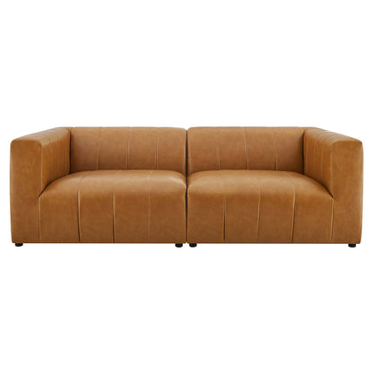 Modway - Bartlett 2-Piece Vegan Leather Loveseat by Modway  Living Room Sofas and Armchairs Brown - EEI-4513-TAN