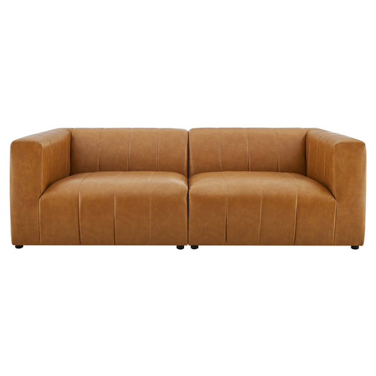 Modway - Bartlett 2-Piece Vegan Leather Loveseat by Modway  Living Room Sofas and Armchairs Brown - EEI-4513-TAN