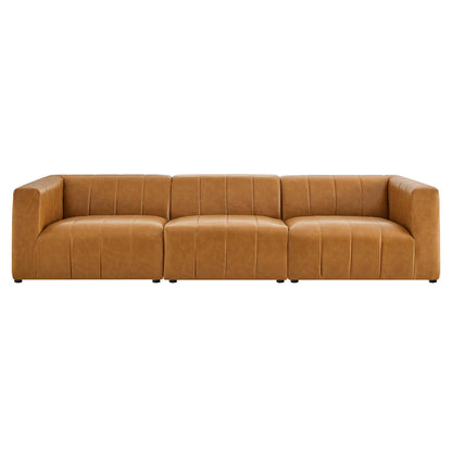 Modway - Bartlett 3-Piece Vegan Leather Sofa by Modway  Living Room Sofas and Armchairs Brown - EEI-4515-TAN