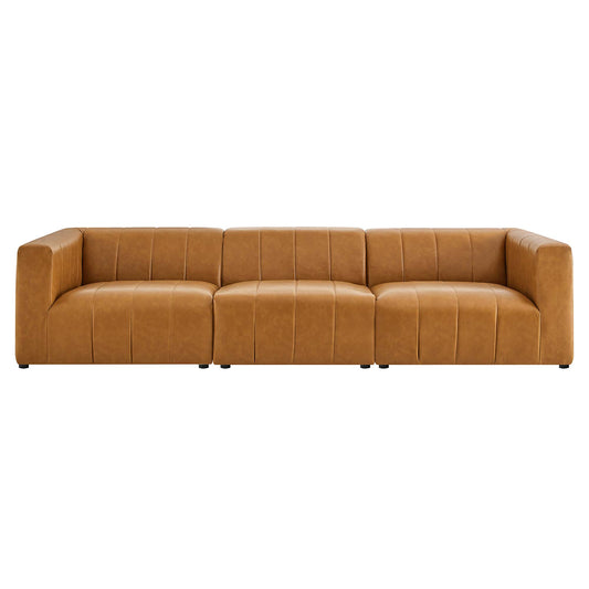 Modway - Bartlett 3-Piece Vegan Leather Sofa by Modway  Living Room Sofas and Armchairs Brown - EEI-4515-TAN