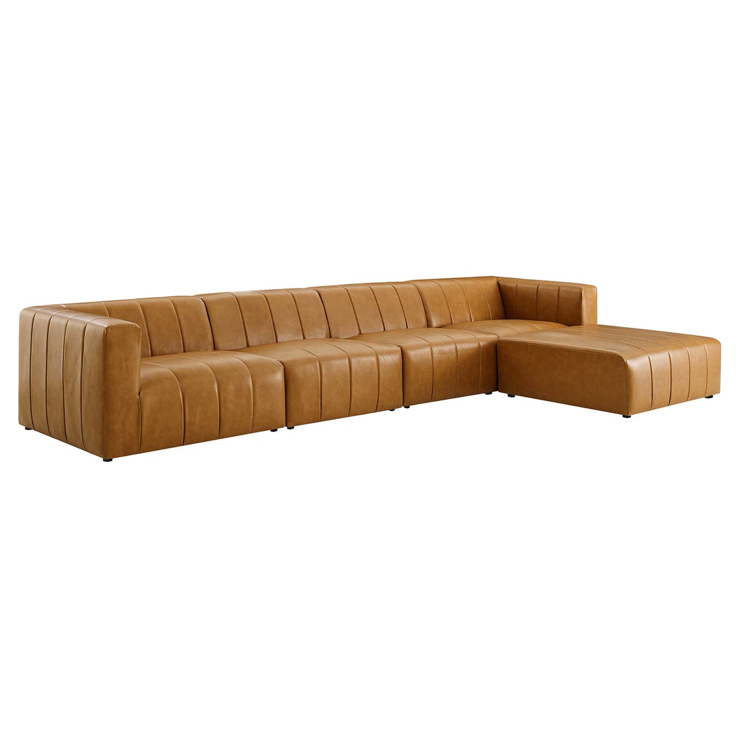 Modway - Bartlett 5-Piece Vegan Leather Sectional Sofa by Modway  Living Room Sofas and Armchairs Brown - EEI-4521-TAN