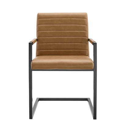 Modway - Savoy Vegan Leather Dining Chairs Set of 2 by Modway  Bar and Dining Dining Chairs Brown - EEI-4522-TAN