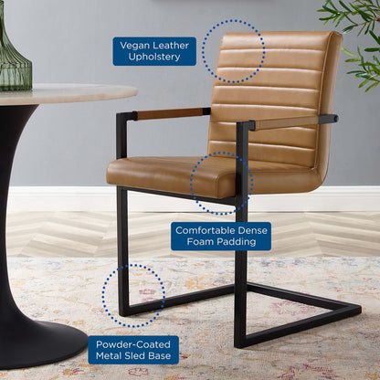 Modway - Savoy Vegan Leather Dining Chairs Set of 2 by Modway  Bar and Dining Dining Chairs Brown - EEI-4522-TAN