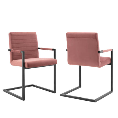 Modway Outlet Savoy Performance Velvet Dining Chairs Set of 2 by Modway  Bar and Dining Furniture Dusty Rose - EEI-4523-DUS