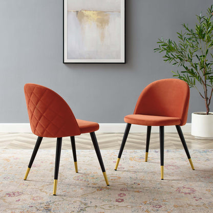 Modway Outlet Cordial Performance Velvet Dining Chairs Set of 2 by Modway  Bar and Dining Furniture Orange - EEI-4525-ORA