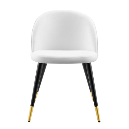 Modway Outlet Cordial Performance Velvet Dining Chairs Set of 2 by Modway  Bar and Dining Furniture White - EEI-4525-WHI