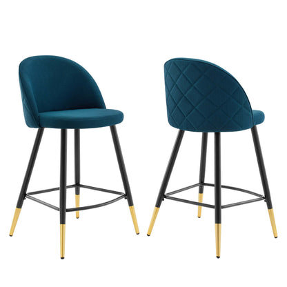 Modway Outlet Cordial Fabric Counter Stools Set of 2 by Modway  Bar and Dining Furniture Azure - EEI-4528-AZU