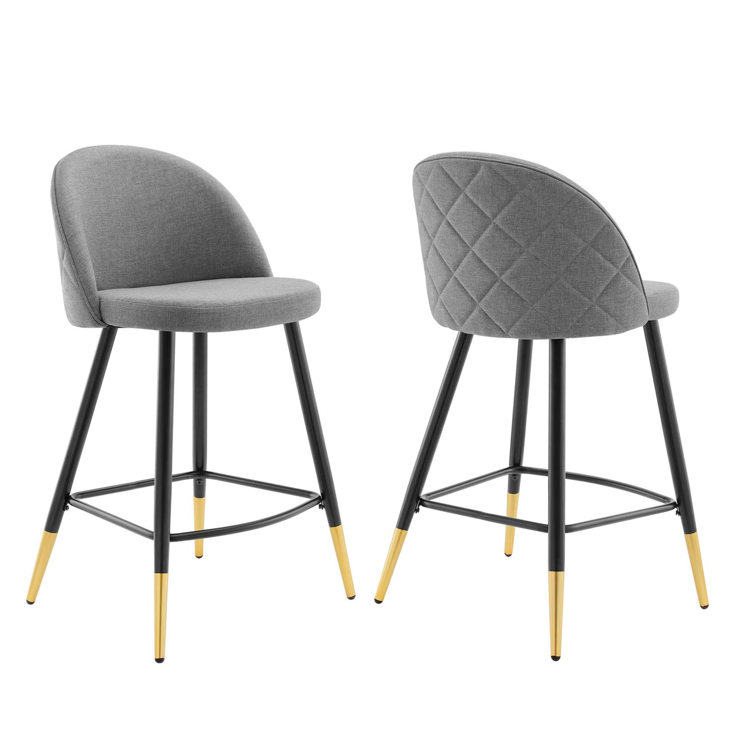 Modway Outlet Cordial Fabric Counter Stools Set of 2 by Modway  Bar and Dining Furniture Light Gray - EEI-4528-LGR