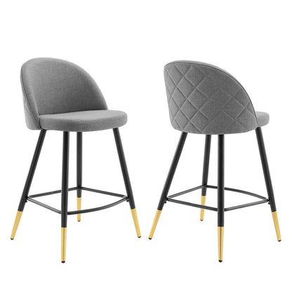 Modway Outlet Cordial Fabric Counter Stools Set of 2 by Modway  Bar and Dining Furniture Light Gray - EEI-4528-LGR