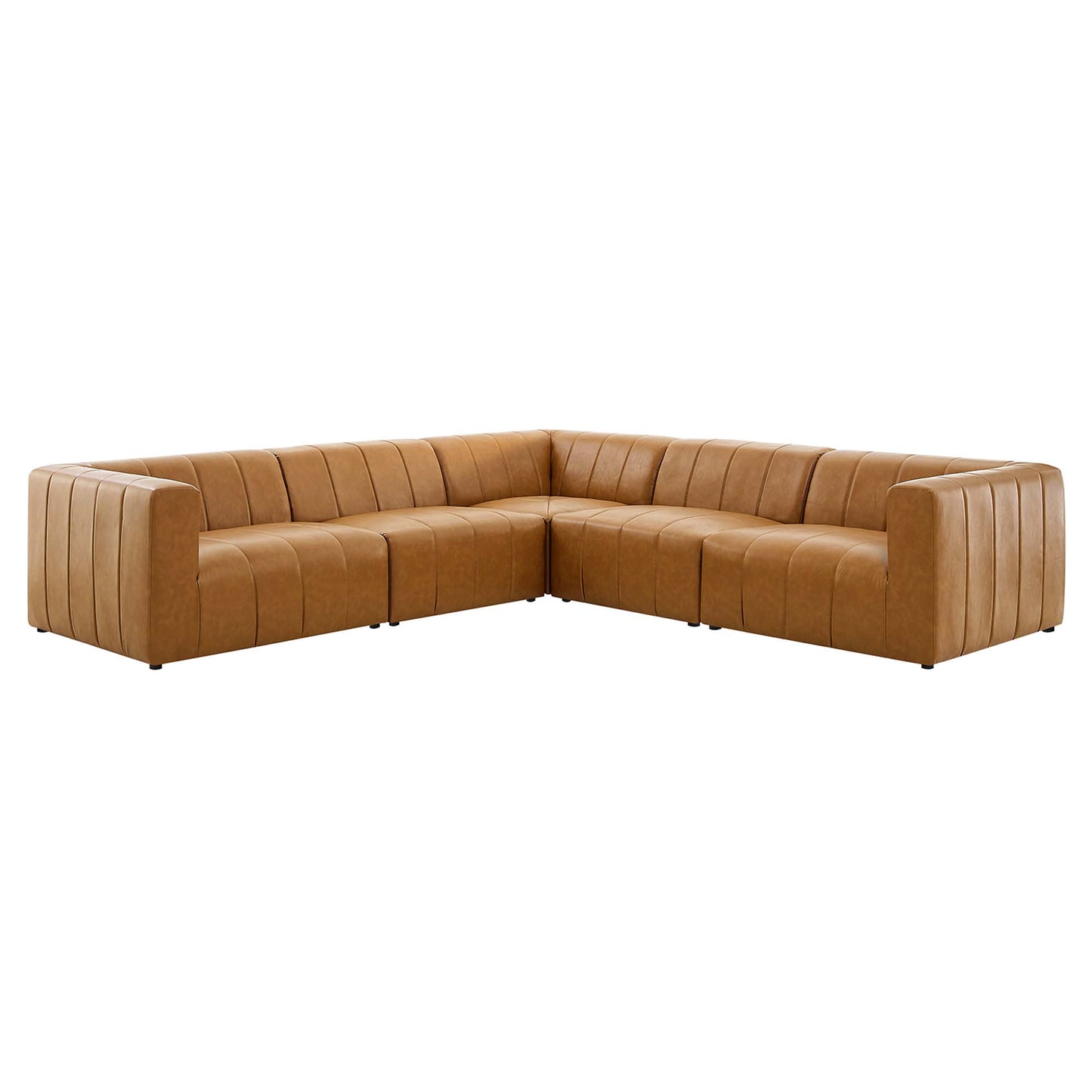 Modway - Bartlett 5-Piece Vegan Leather Sectional Sofa by Modway  Living Room Sofas and Armchairs Brown - EEI-4532-TAN