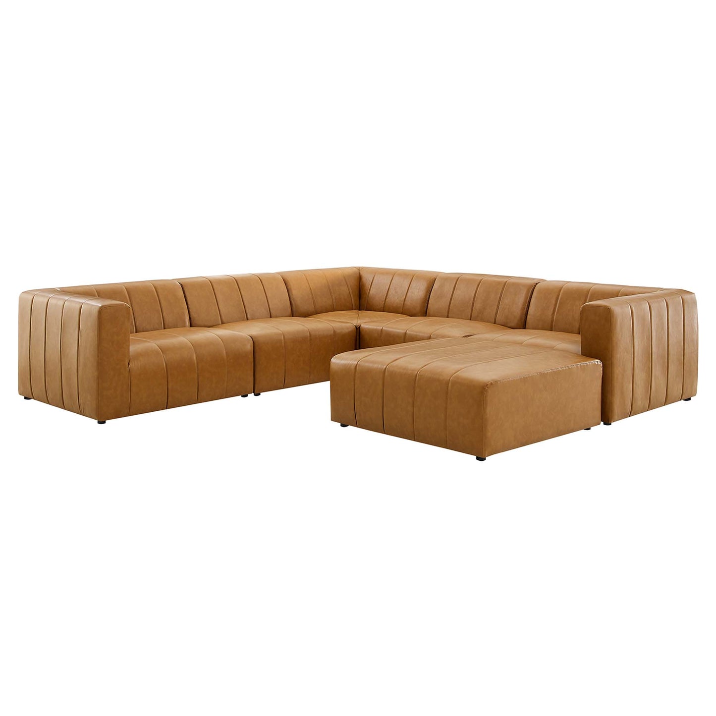 Modway - Bartlett 6-Piece Vegan Leather Sectional Sofa by Modway  Living Room Sofas and Armchairs Brown - EEI-4534-TAN