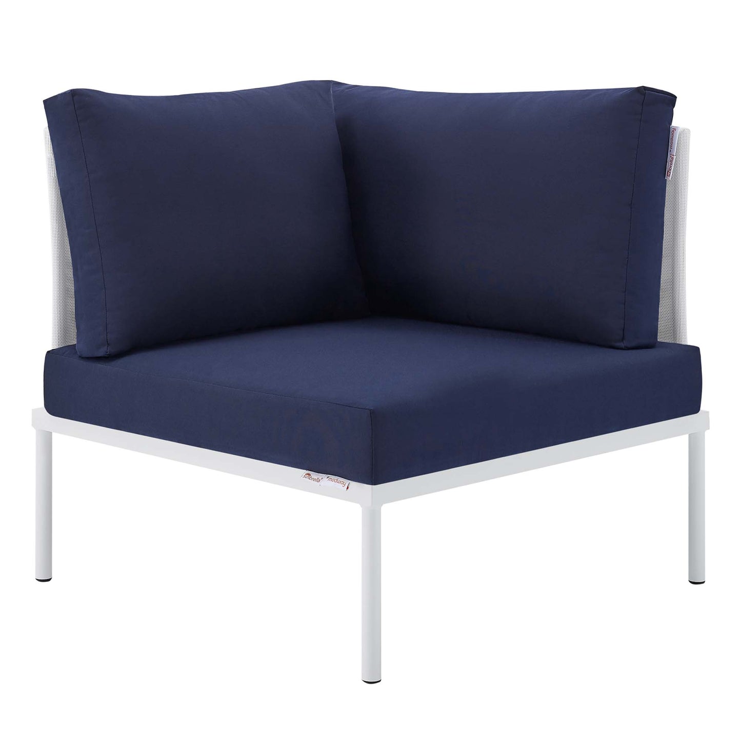 Modway Outlet Harmony Sunbrella? Outdoor Patio All Mesh Corner Chair by Modway  Outdoor Furniture Furniture White Navy - EEI-4539-WHI-NAV