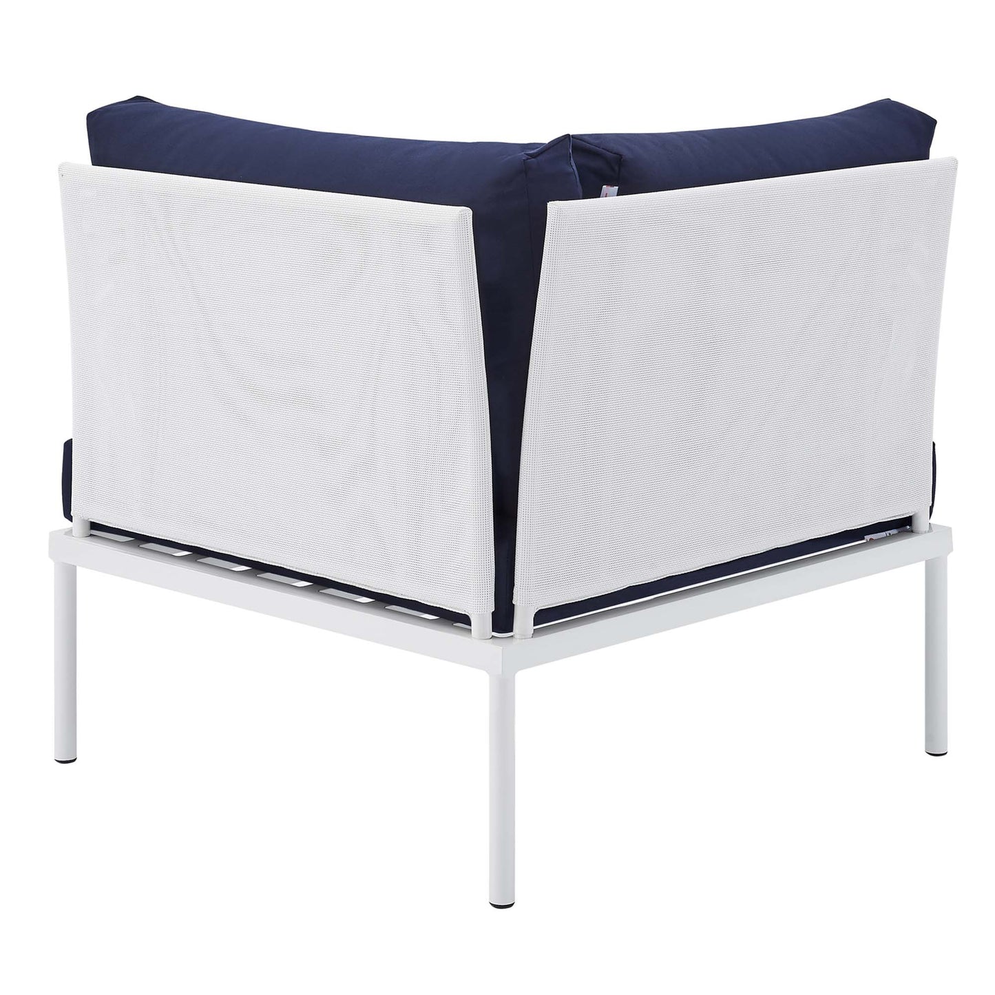 Modway Outlet Harmony Sunbrella? Outdoor Patio All Mesh Corner Chair by Modway  Outdoor Furniture Furniture White Navy - EEI-4539-WHI-NAV
