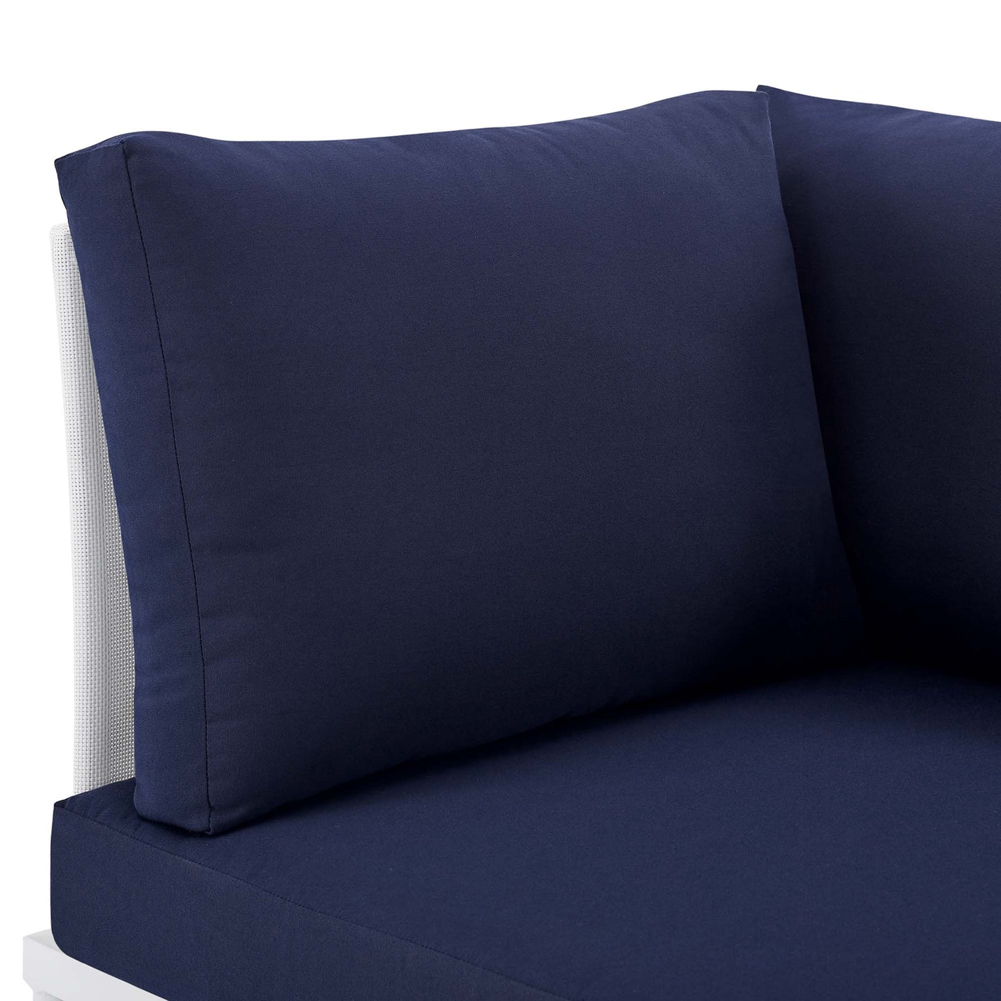 Modway Outlet Harmony Sunbrella? Outdoor Patio All Mesh Corner Chair by Modway  Outdoor Furniture Furniture White Navy - EEI-4539-WHI-NAV