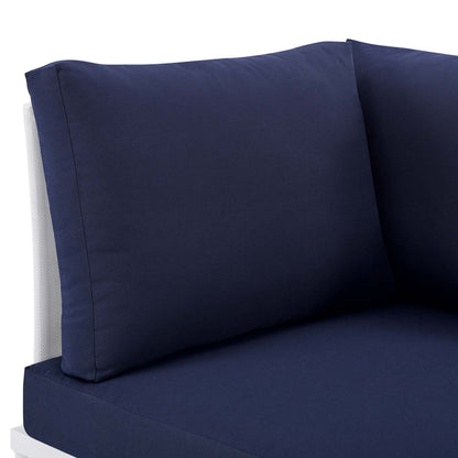 Modway Outlet Harmony Sunbrella? Outdoor Patio All Mesh Corner Chair by Modway  Outdoor Furniture Furniture White Navy - EEI-4539-WHI-NAV