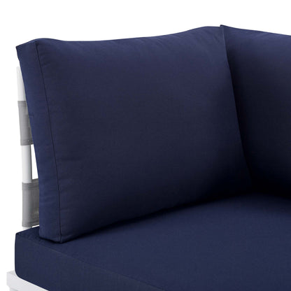 Modway Outlet Harmony Sunbrella? Outdoor Patio Aluminum Corner Chair by Modway  Outdoor Furniture Furniture Gray Navy - EEI-4540-GRY-NAV