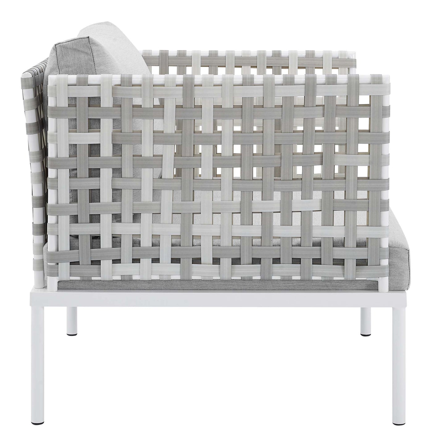 Modway - Harmony Sunbrella? Basket Weave Outdoor Patio Aluminum Armchair by Modway  Outdoor Furniture Sofa Sectionals Gray - EEI-4541-TAU-GRY