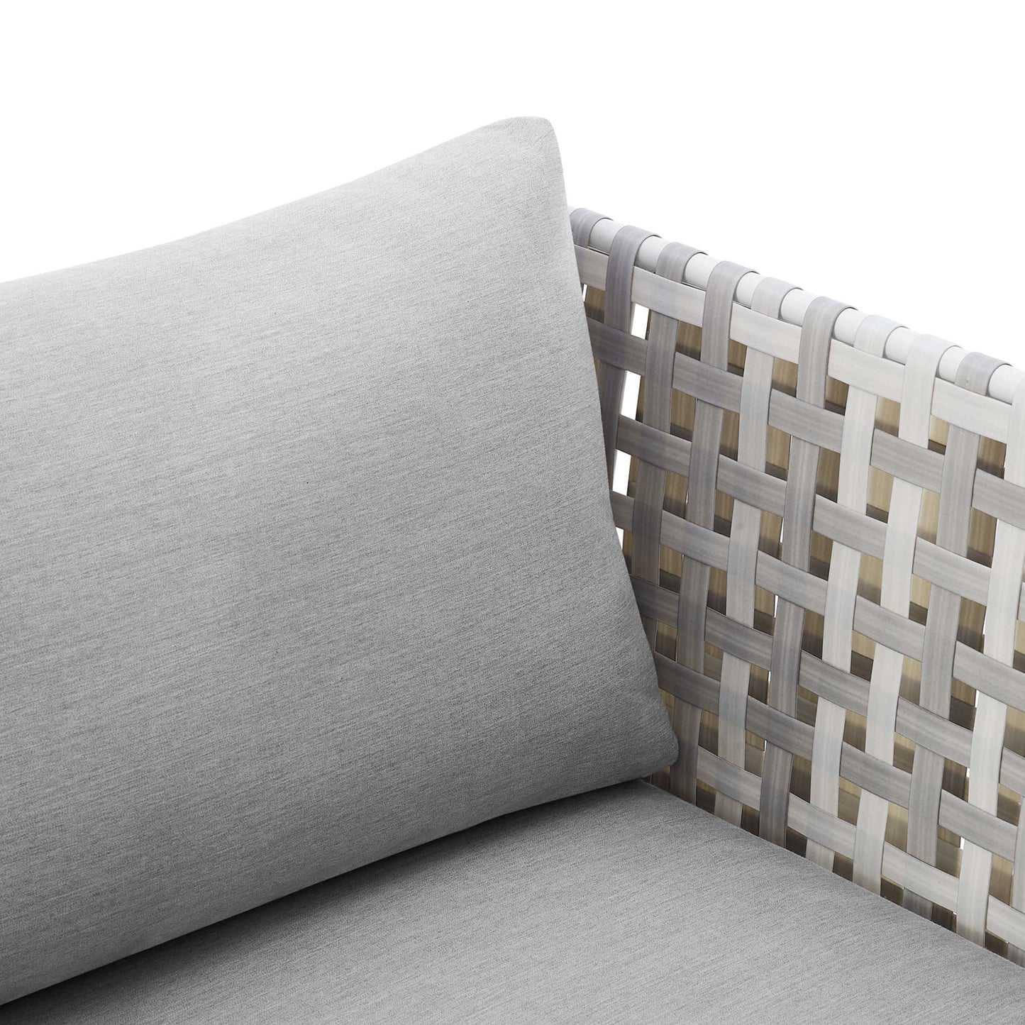 Modway - Harmony Sunbrella? Basket Weave Outdoor Patio Aluminum Armchair by Modway  Outdoor Furniture Sofa Sectionals Gray - EEI-4541-TAU-GRY