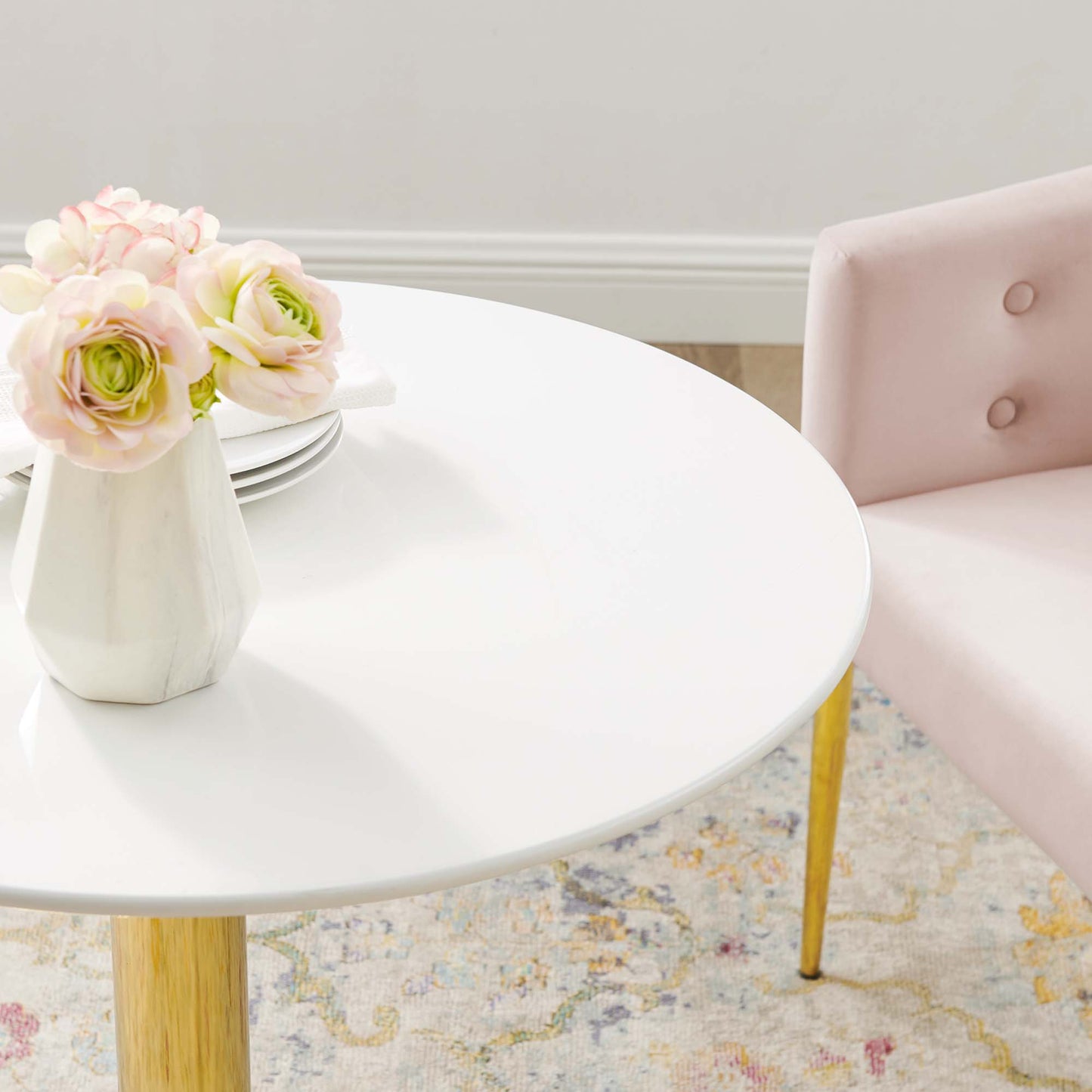 Modway - Verne 28" Dining Table by Modway  Bar and Dining Bar and Dining Tables White - EEI-4543-GLD-WHI