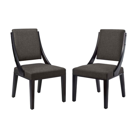 Modway - Cambridge Upholstered Fabric Dining Chairs Set of 2 by Modway  Bar and Dining Dining Chairs Gray - EEI-4553-GRY