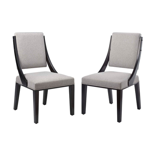 Modway - Cambridge Upholstered Fabric Dining Chairs Set of 2 by Modway  Bar and Dining Dining Chairs Gray - EEI-4553-LGR