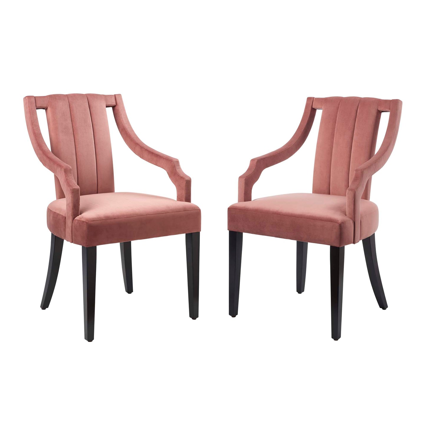 Modway Outlet Virtue Performance Velvet Dining Chairs Set of 2 by Modway  Bar and Dining Furniture Dusty Rose - EEI-4554-DUS