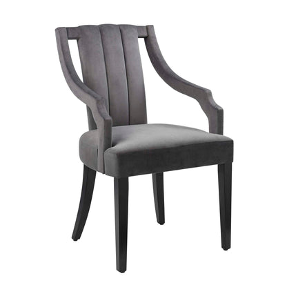 Modway Outlet Virtue Performance Velvet Dining Chairs Set of 2 by Modway  Bar and Dining Furniture Gray - EEI-4554-GRY