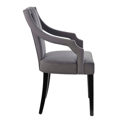 Modway Outlet Virtue Performance Velvet Dining Chairs Set of 2 by Modway  Bar and Dining Furniture Gray - EEI-4554-GRY