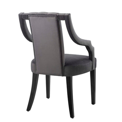 Modway Outlet Virtue Performance Velvet Dining Chairs Set of 2 by Modway  Bar and Dining Furniture Gray - EEI-4554-GRY