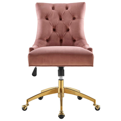 Modway Outlet Regent Tufted Performance Velvet Office Chair by Modway  Office Furniture Furniture Gold Dusty Rose - EEI-4571-GLD-DUS