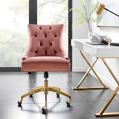 Modway Outlet Regent Tufted Performance Velvet Office Chair by Modway  Office Furniture Furniture Gold Dusty Rose - EEI-4571-GLD-DUS