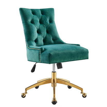 Modway Outlet Regent Tufted Performance Velvet Office Chair by Modway  Office Furniture Furniture Gold Teal - EEI-4571-GLD-TEA