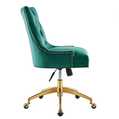 Modway Outlet Regent Tufted Performance Velvet Office Chair by Modway  Office Furniture Furniture Gold Teal - EEI-4571-GLD-TEA