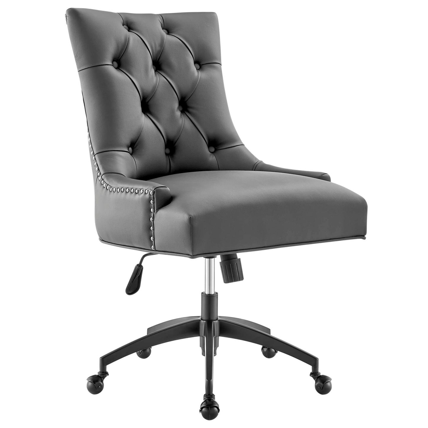 Modway Outlet Regent Tufted Vegan Leather Office Chair by Modway  Office Furniture Furniture Black Gray - EEI-4573-BLK-GRY