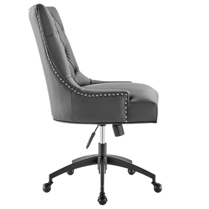 Modway Outlet Regent Tufted Vegan Leather Office Chair by Modway  Office Furniture Furniture Black Gray - EEI-4573-BLK-GRY