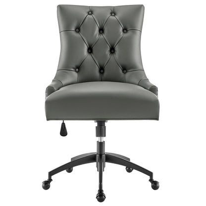 Modway Outlet Regent Tufted Vegan Leather Office Chair by Modway  Office Furniture Furniture Black Gray - EEI-4573-BLK-GRY