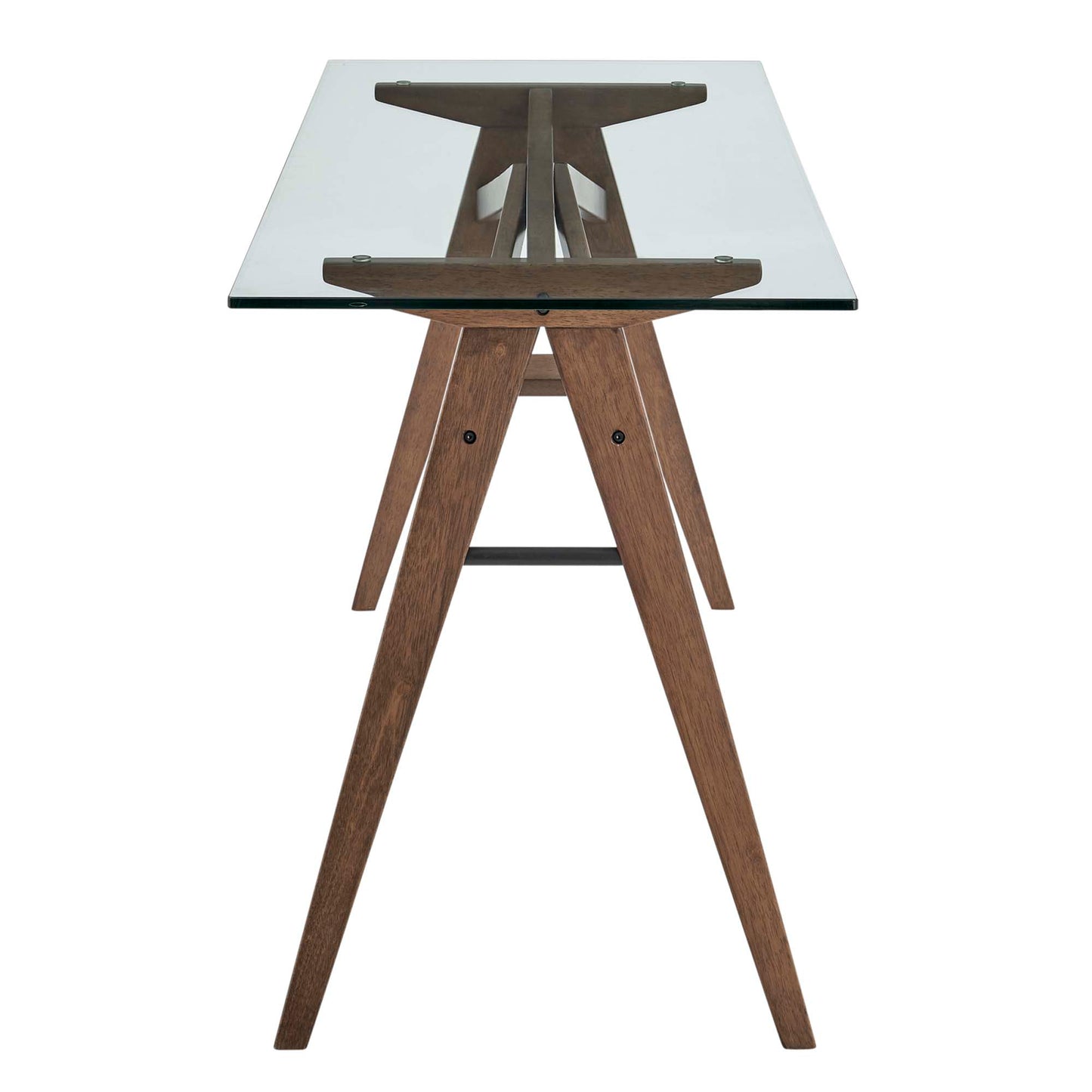 Modway - Steadfast Glass Top Office Desk by Modway  Office Furniture Computer Desks Brown - EEI-4580-WAL