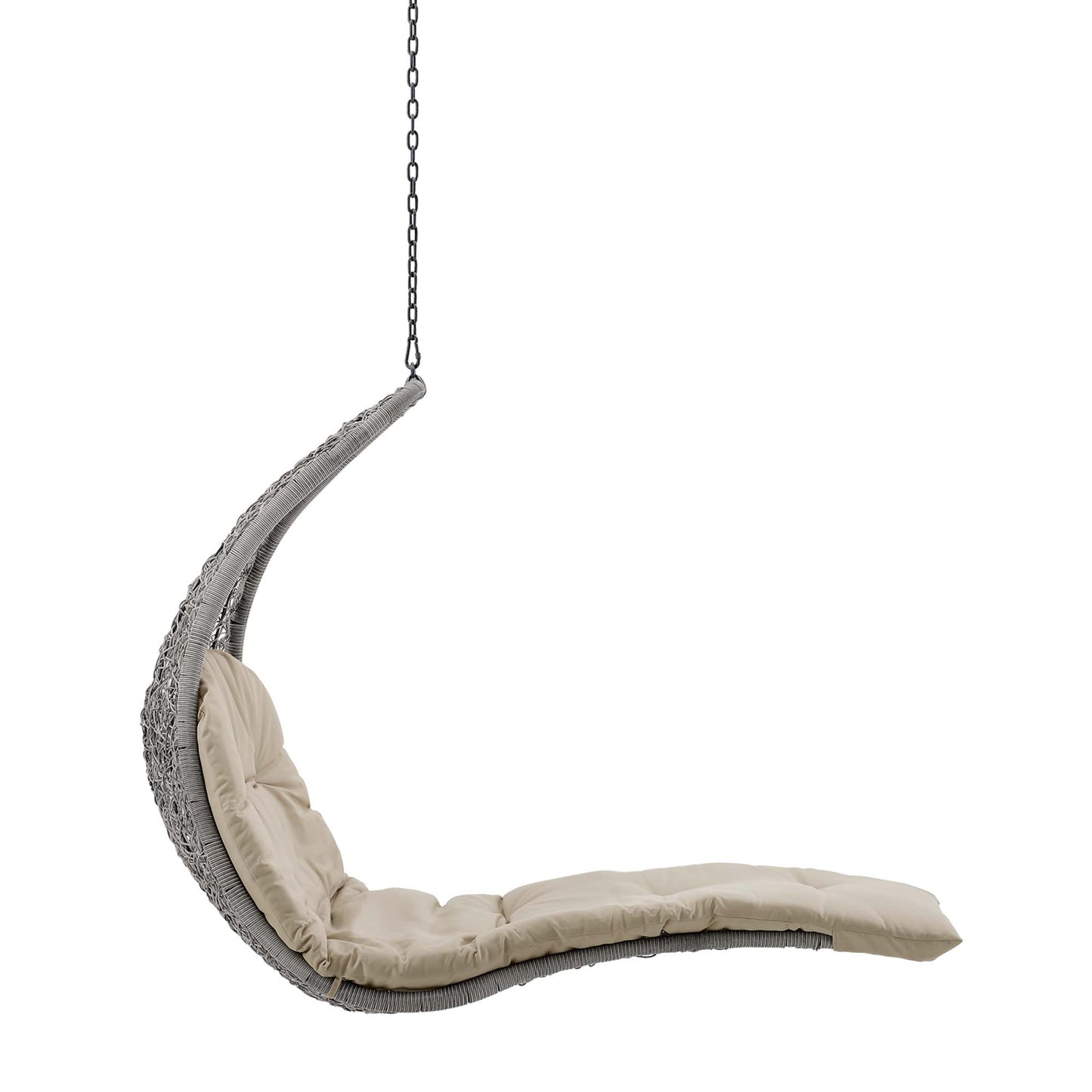 Modway - Landscape Hanging Chaise Lounge Outdoor Patio Swing Chair by Modway  Outdoor Furniture Daybeds and Lounges Brown - EEI-4589-LGR-BEI