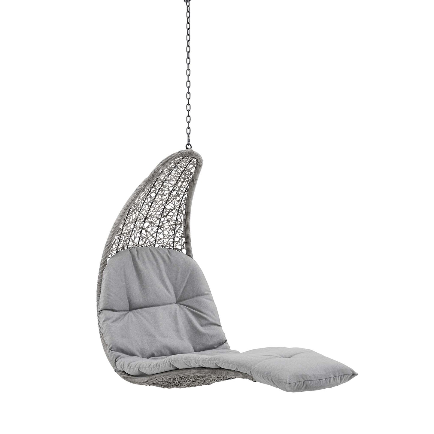 Modway - Landscape Hanging Chaise Lounge Outdoor Patio Swing Chair by Modway  Outdoor Furniture Daybeds and Lounges Gray - EEI-4589-LGR-GRY