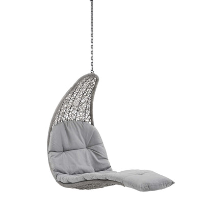 Modway - Landscape Hanging Chaise Lounge Outdoor Patio Swing Chair by Modway  Outdoor Furniture Daybeds and Lounges Gray - EEI-4589-LGR-GRY