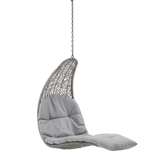 Modway - Landscape Hanging Chaise Lounge Outdoor Patio Swing Chair by Modway  Outdoor Furniture Daybeds and Lounges Gray - EEI-4589-LGR-GRY
