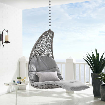 Modway - Landscape Hanging Chaise Lounge Outdoor Patio Swing Chair by Modway  Outdoor Furniture Daybeds and Lounges Gray - EEI-4589-LGR-GRY
