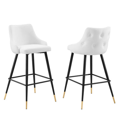 Modway Outlet Adorn Performance Velvet Bar Stool Set of 2 by Modway  Bar and Dining Furniture White - EEI-4595-WHI