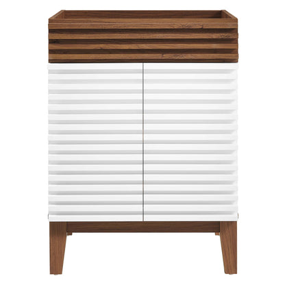 Modway Outlet Render 24" Bathroom Vanity Cabinet (Sink Basin Not Included) by Modway  Bathroom Furniture White Walnut - EEI-4598-WHI-WAL