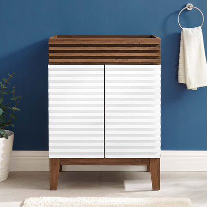 Modway Outlet Render 24" Bathroom Vanity Cabinet (Sink Basin Not Included) by Modway  Bathroom Furniture White Walnut - EEI-4598-WHI-WAL