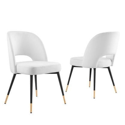 Modway Outlet Rouse Performance Velvet Dining Side Chairs Set of 2 by Modway  Bar and Dining Furniture White - EEI-4599-WHI