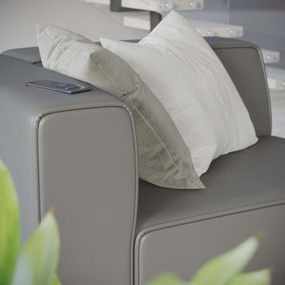 Modway - Mingle Vegan Leather Left-Arm Chair by Modway  Living Room Sofas and Armchairs Gray - EEI-4621-GRY