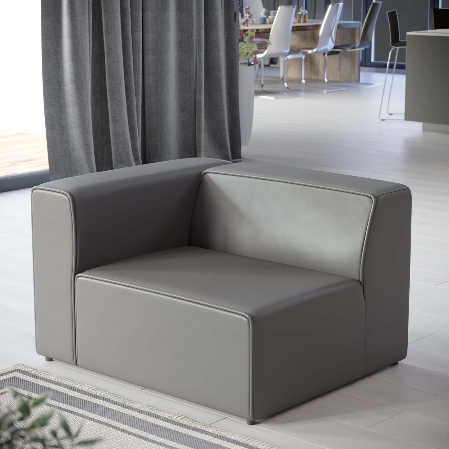 Modway - Mingle Vegan Leather Left-Arm Chair by Modway  Living Room Sofas and Armchairs Gray - EEI-4621-GRY