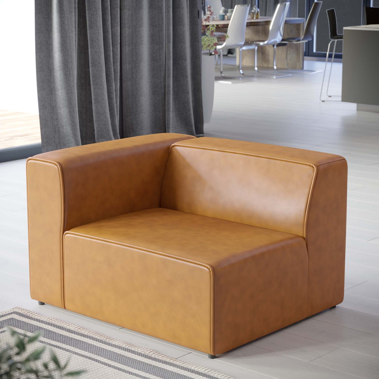 Modway - Mingle Vegan Leather Left-Arm Chair by Modway  Living Room Sofas and Armchairs Brown - EEI-4621-TAN