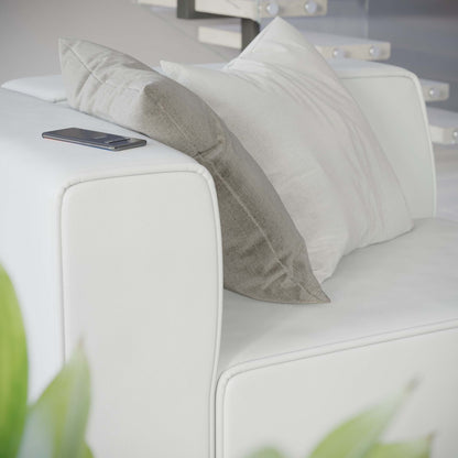 Modway - Mingle Vegan Leather Left-Arm Chair by Modway  Living Room Sofas and Armchairs White - EEI-4621-WHI